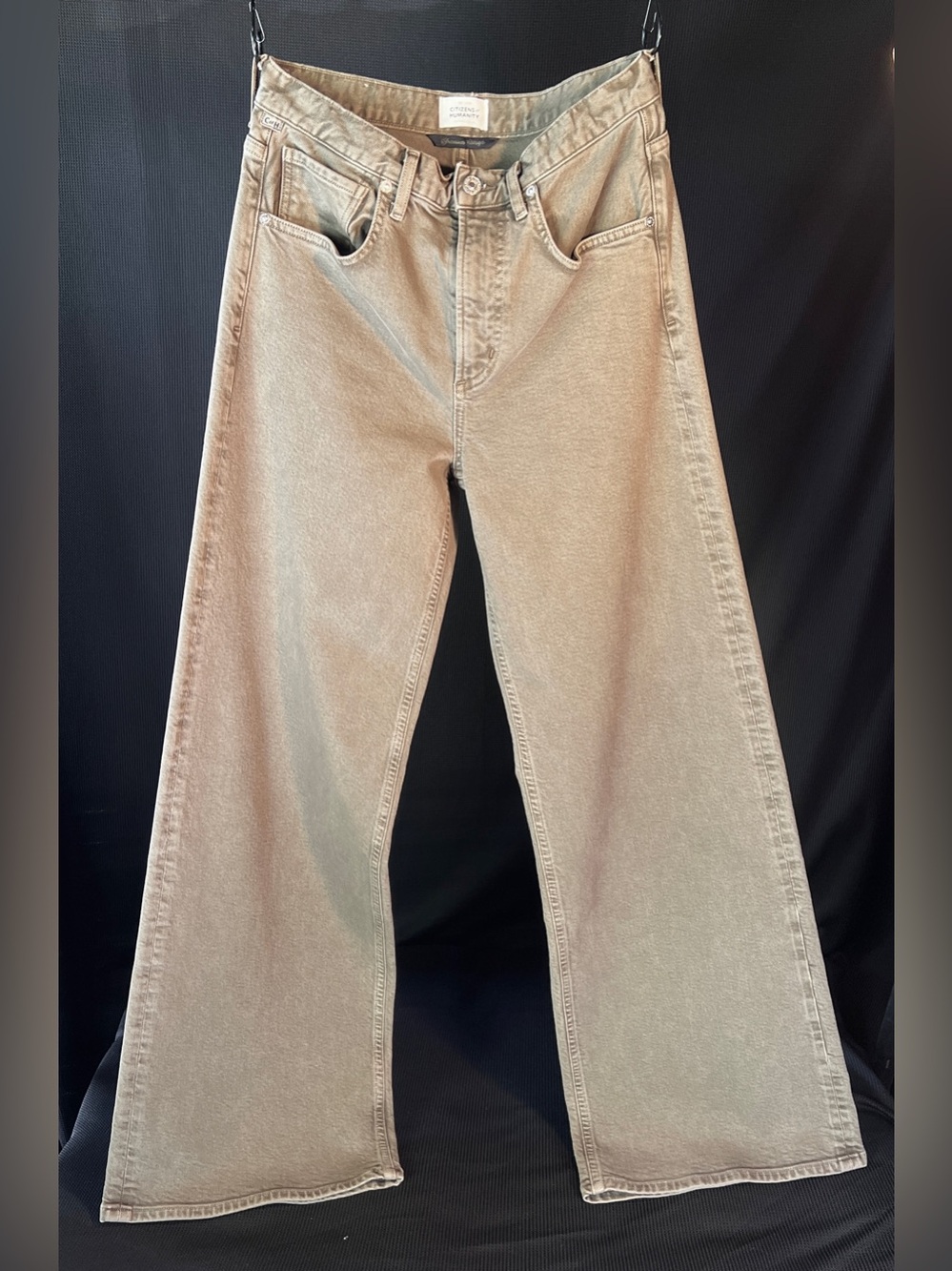 Citizens of Humanity Lyra Long Wide Leg Jeans 32” Size 27 Mushroom Taupe NWOT